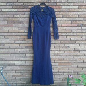 Lulu's Whenever You Call Small Navy Lace Dress